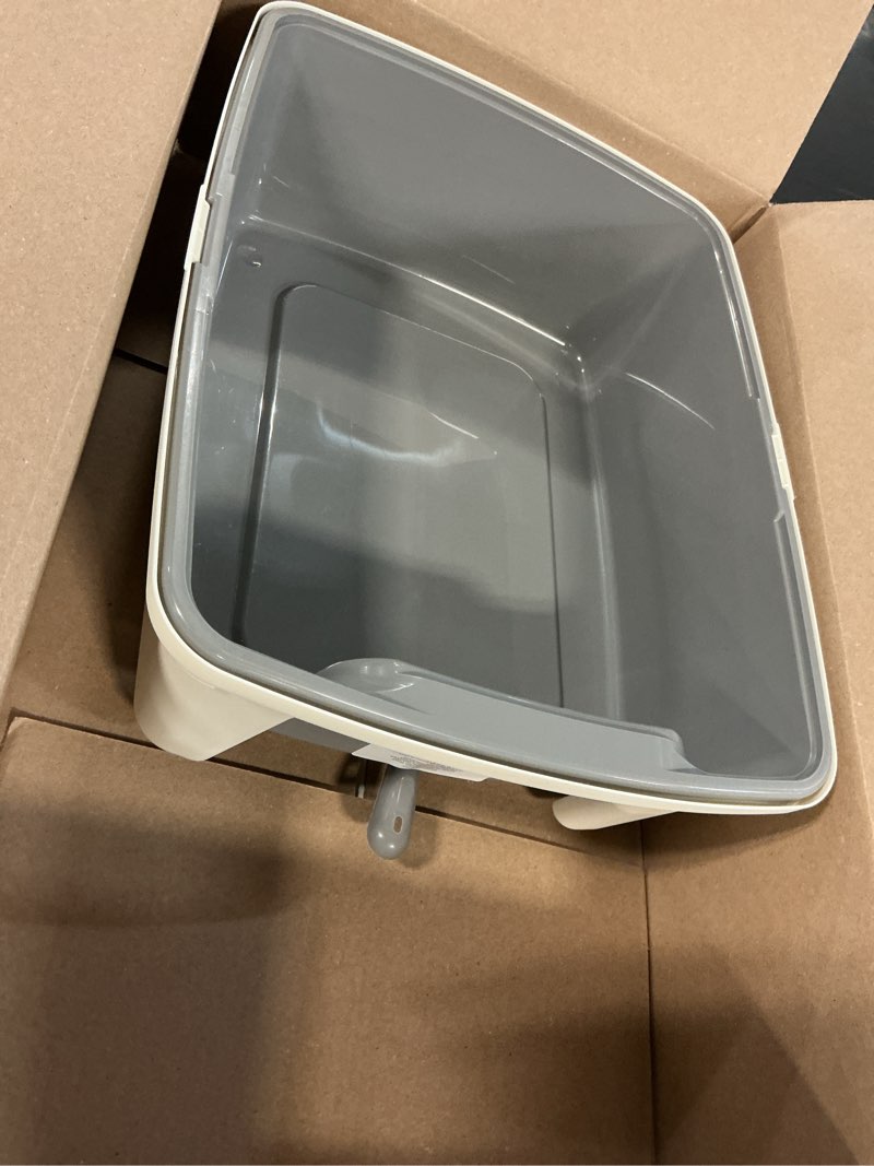 Condition photo showing Good Condition for amazon basics large cat litter box with high sides, open top, includes scoop, 19 x 15 x 11.75 inches, grey/beige grey/beige open top