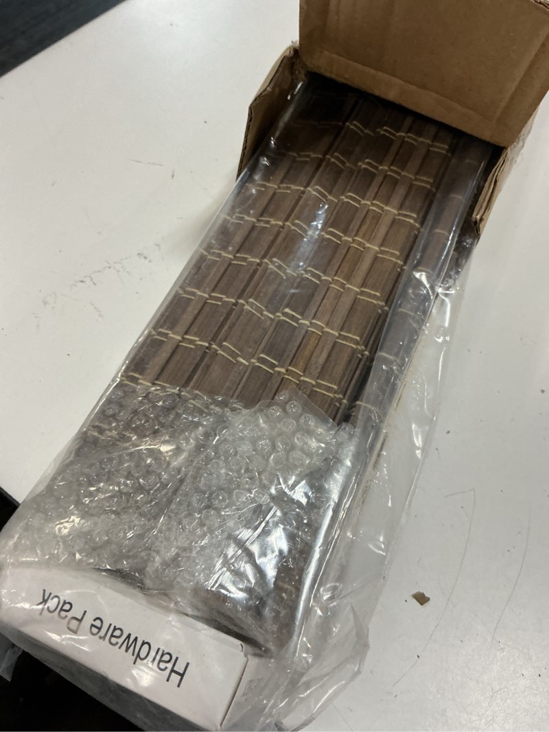 Condition photo showing Good Condition for lazblinds cordless bamboo roman shades, 34.5x48, bdp-driftwood | privacy blinds for interior windows, room darkening roll up bamboo blinds for home & patio privacy - driftwood 34.5" w x 48" h