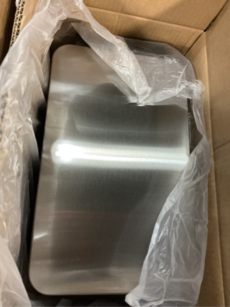 Condition photo showing Good Condition for Home Zone Living 8 Gallon Slim Kitchen Trash Can with Soft Close Lid, Step Pedal, Bag Tuck Band, and Removable Liner, Stainless Steel, Silver Silver Solid