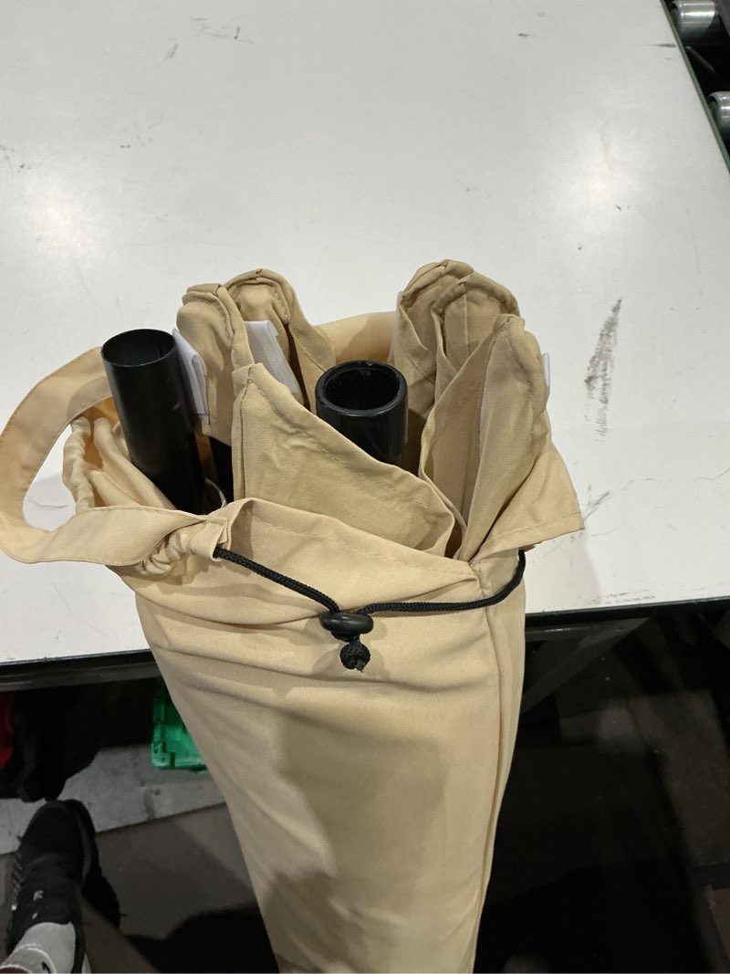 Condition photo showing New/Like New for style selections 7.5-ft steel tan push-button tilt market patio umbrella