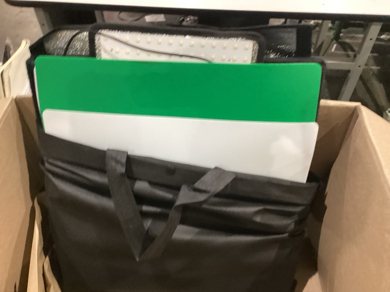 Condition photo showing As Is for puluz mini photo studio light box, photo shooting tent kit, portable folding photography light tent kit with cri >95 96pcs led light + 6 kinds double- sided color backgrounds for small size products