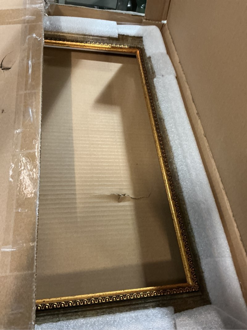 Condition photo showing Good Condition for ArtXO 16"x20"Frames Oil Painting Art Prints,Canvas Frame for Canvas Painting,16x20 Inch Mount Finished Canvases Poster Frames,Picture Frames for Wall ,No Back & Cover,Bronze Ornate Gold Frame & Aquamarine 16" x 20" Bronze Aquamarine(NO cover NO Back)