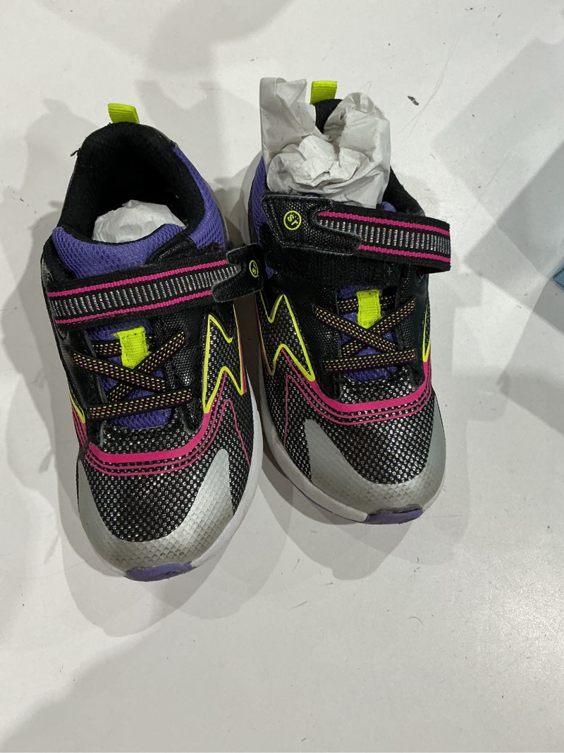 Condition photo showing Good Condition for stride rite kids' sr lighted cosmic 2.0 sneakers 10 toddler black neon