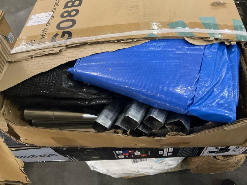 Condition photo showing As Is for AOTOB 8FT 10FT 12FT 14 FT 15FT Trampoline with Safety Enclosure Net?Outdoor Trampoline with Basketball Hoop, Heavy Duty Jumping Mat and Spring Cover Padding for Kids and Adults, Storage Bag and Ladder Black 8 FT