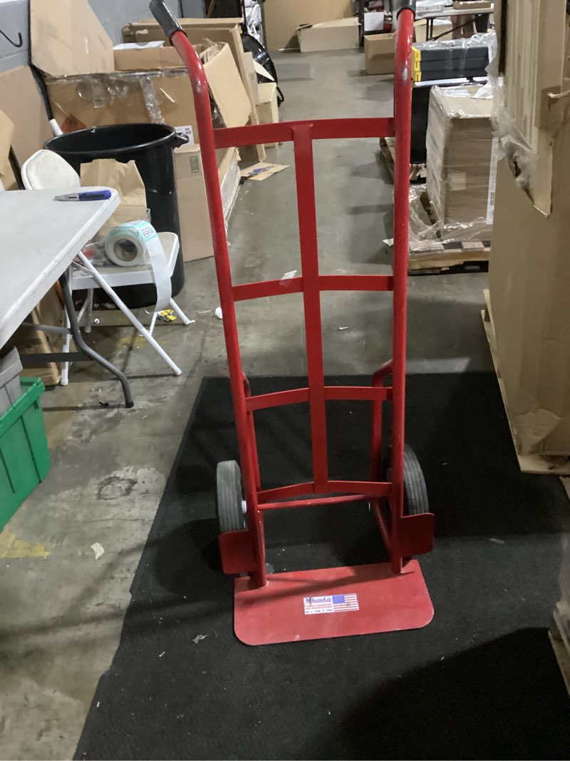 Condition photo showing As Is for milwaukee 800-lb capacity 2 -wheel red steel standard hand truck