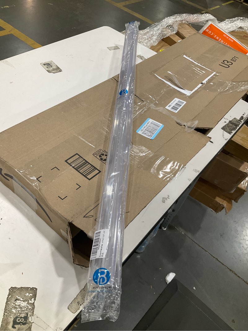 Condition photo showing New/Like New for premium frameless shower door bottom seal strip for glass doors - shower door seal sweep (1/2” x 39”, clear vinyl) 1/2”x 39”
