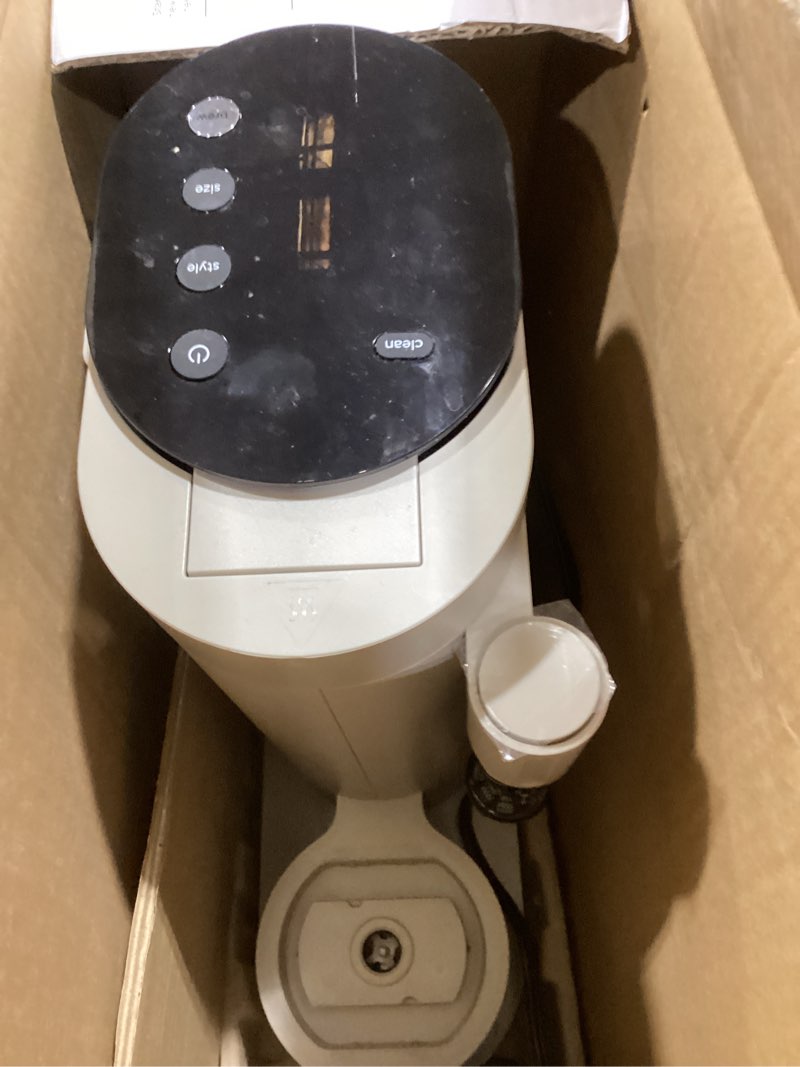 Condition photo showing As Is for Ninja Pod & Grounds | Coffee Maker | XL Single-Serve | K-Cup Pod Compatible | Brews Grounds | Compact Design | Built-In Milk Frother | 68-oz. Reservoir, 6-oz. Cup to 24-oz. Mug Sizes | Stone |PB055AST