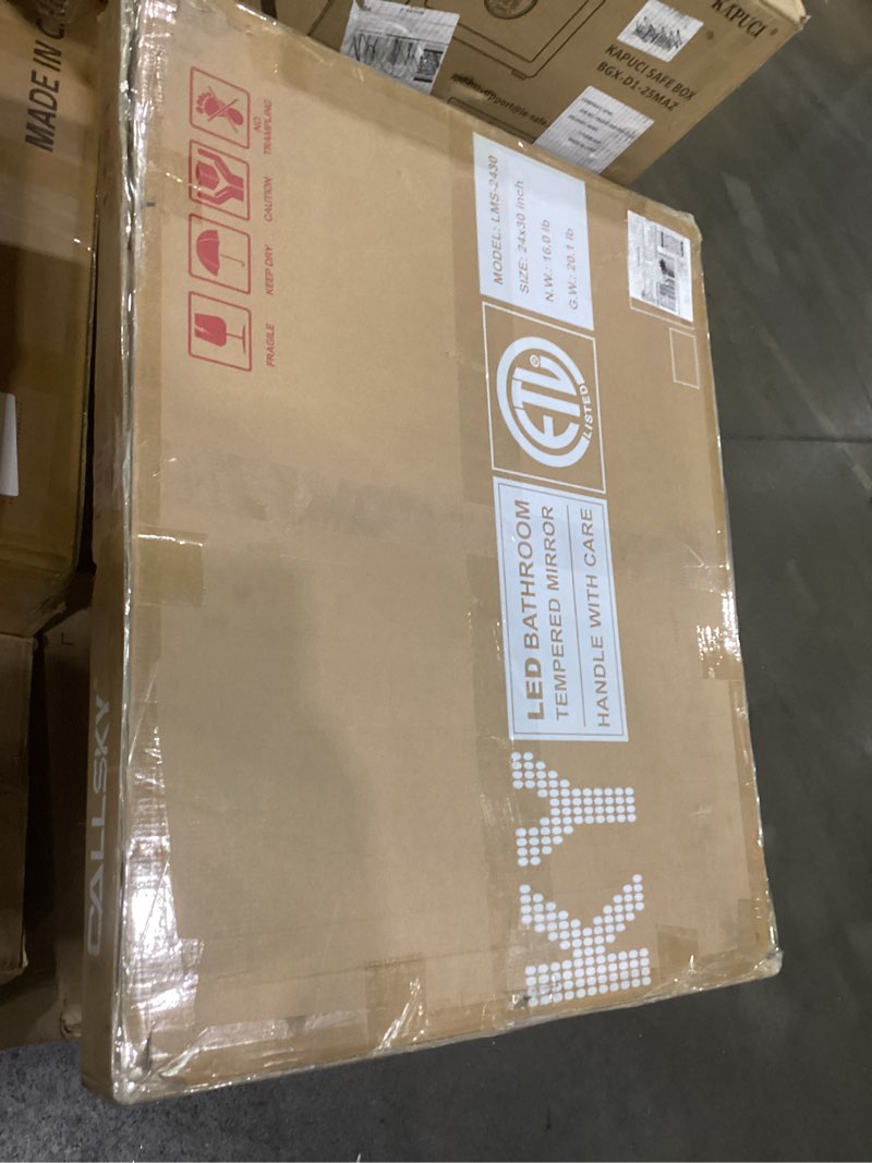 Condition photo showing New/Like New for 24"x 30" LED Mirror for Bathroom, Front and Backlit Controlled Separately LED Vanity Mirror with Lights, Lighted Mirrors for Bathroom Wall, Tempered Glass, Stepless Dimmable, Anti Fog, Memory(UL ETL) 24"L x 30"W