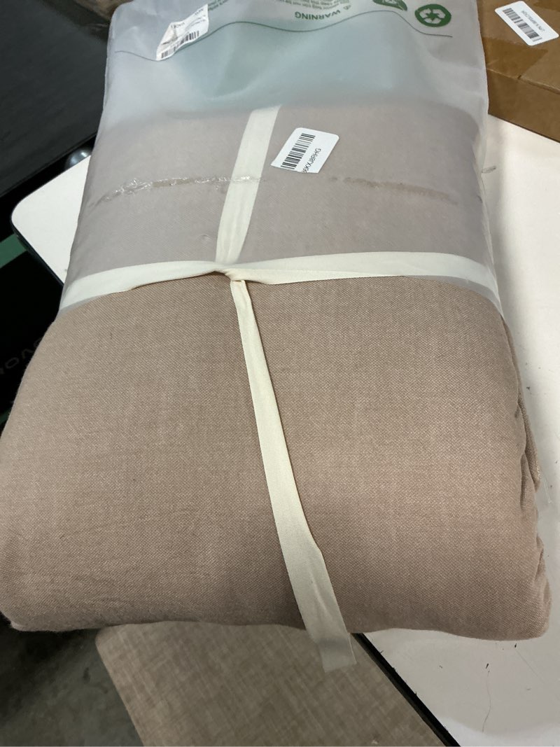 Condition photo showing Good Condition for JELLYMONI Cotton Duvet Cover King Size - Taupe Comforter Cover with Button 100% Washed Cotton 3PCS Breathable Soft Solid Bedding Set Duvet Cover 104×90in & 2 Pillowcases (NO Comforter) 02- Taupe King(104"×90")