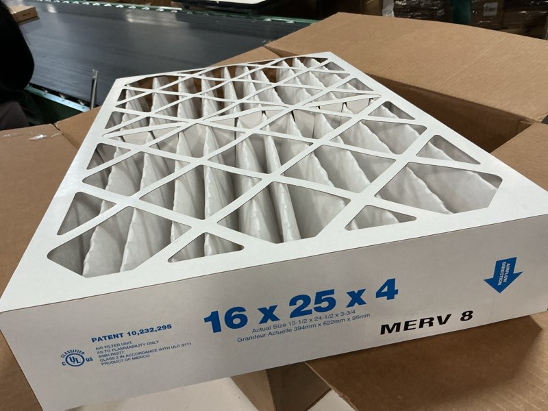 Condition photo showing As Is for AIRx Filters 16x25x4 MERV 8 HVAC AC Furnace Air Filter Replacement for White Rodgers FR1400M-108 FR1400M-111, Dust 6-Pack, Made in the USA