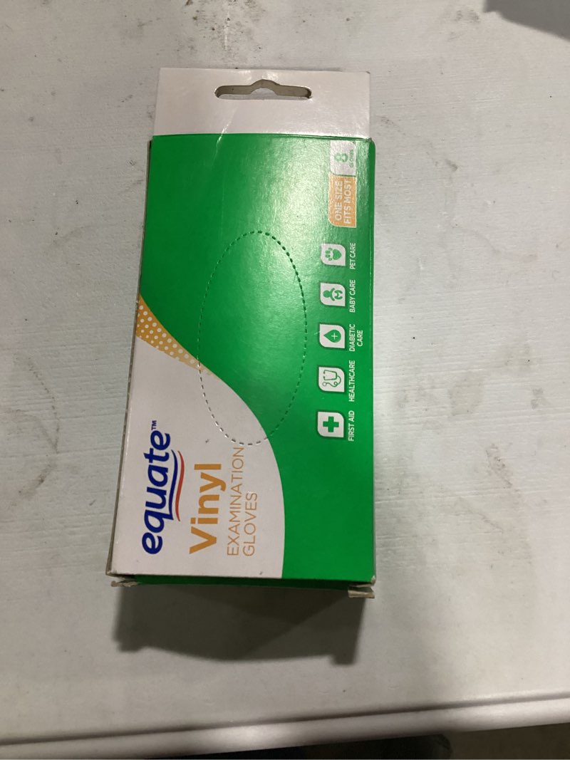 Condition photo showing Good Condition for equate vinyl examination gloves  one size  8 count