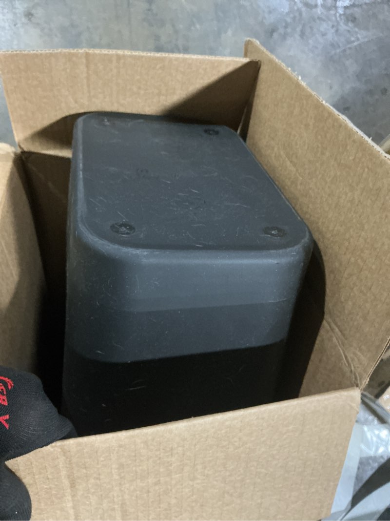 Condition photo showing As Is for Amazon Basics Rectangular Commercial Office Wastebasket, Easy to Clean, Space-Saving, 10 Gallon, Black Black 10 Gallon (Pack of 1)