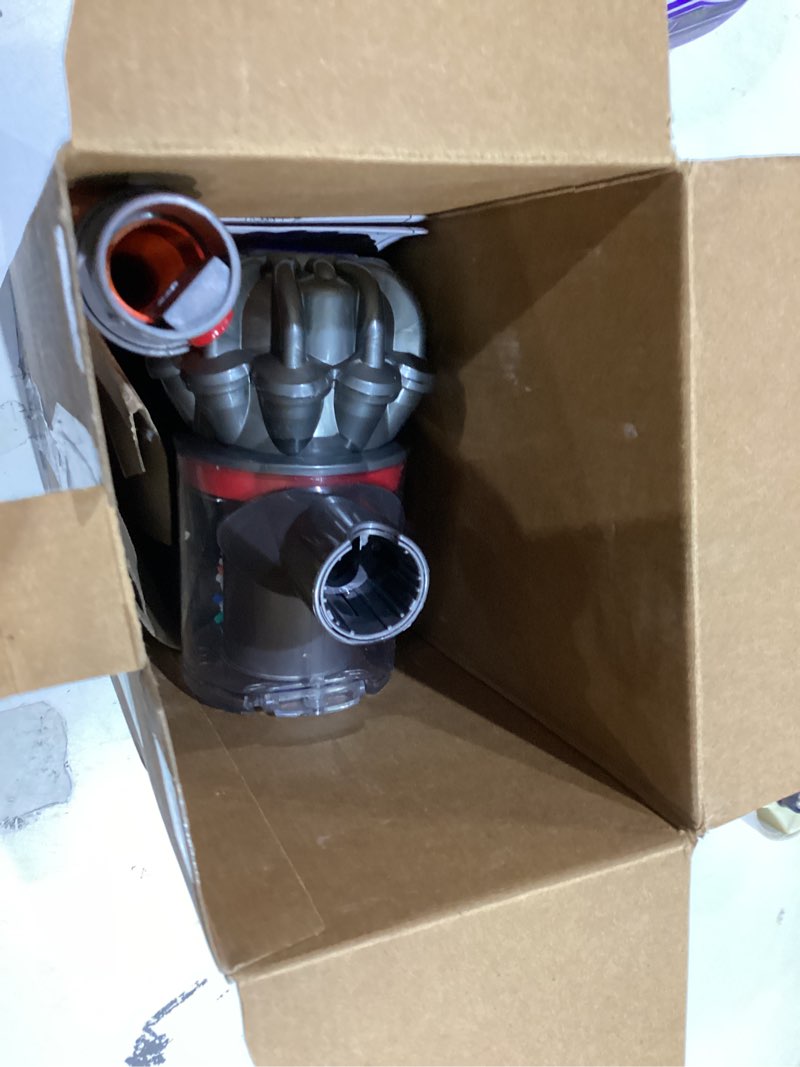 Condition photo showing As Is for casdon dyson cordless vacuum interactive & officially licensed toy dyson vacuum for children aged 3+ realistic role-play fun, purple and orange