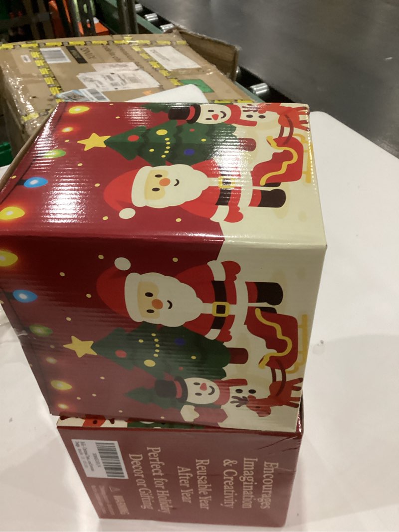 Condition photo showing New/Like New for 2025 Kids Box – DIY Christmas Organizer Bucket with Stickers & Mini Toys, Fidget Toy Pack, Multi-Item Fidget Toys, Creative Holiday Craft Kit for Girls Boys, Santa & Snowman Storage Bucket for Kids