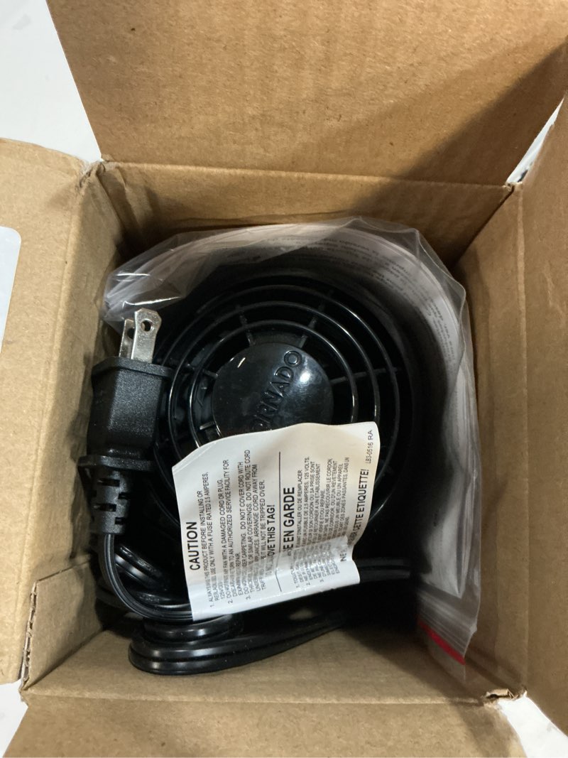 Condition photo showing As Is for vornado flippi v6 compact air circulator fan, adjustable head, 2 speeds, black