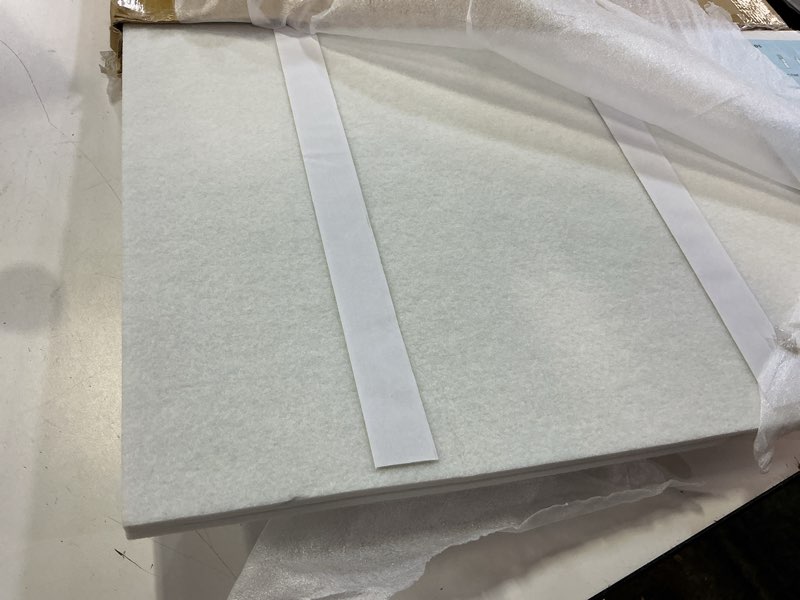 Condition photo showing Good Condition for large bulletin board, 48 x 36 inches felt board notice pin board,4' x 3' cork board alternative for wall, self-adhesive vision board mood board foldable photo board with 30 pushpin-warm white warm white 48 x 36inches