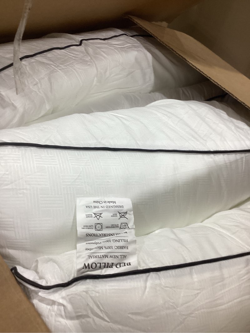 Condition photo showing Good Condition for JOLLYVOGUE Pillows Queen Size Set of 4, Collection Bed Pillows for Sleeping, Hotel Quality Pillows for Side, Back and Stomach Sleepers, Soft and Supportive Oeko-Tex Certified Down Alternative Filling Queen 4