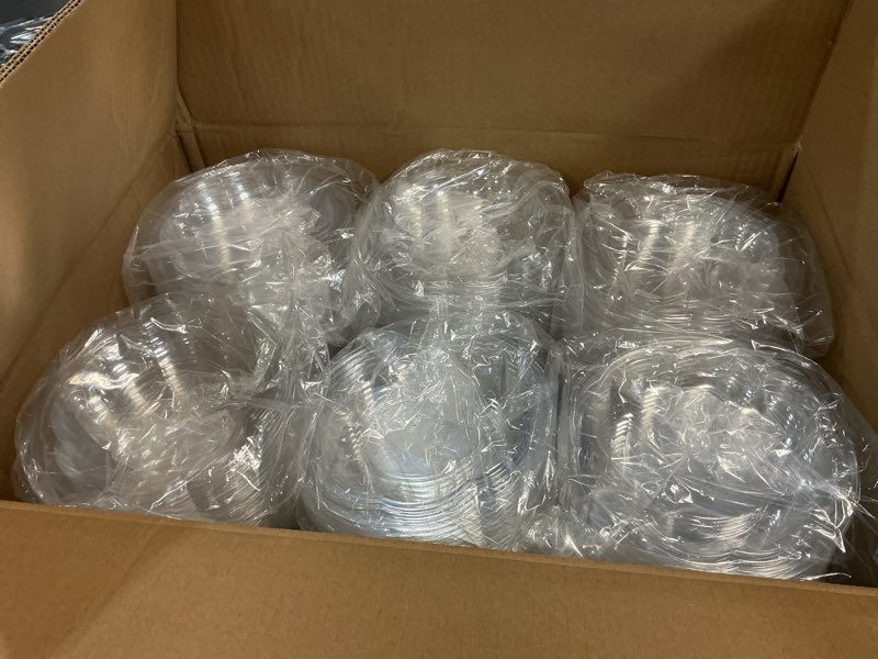 Condition photo showing Good Condition for [48 oz. 150 Sets Clear Plastic Salad Bowls with Airtight Lids Disposable To Go Mixing Containers Serving for Fruit, Quinoa, Lunch and Meal Prep