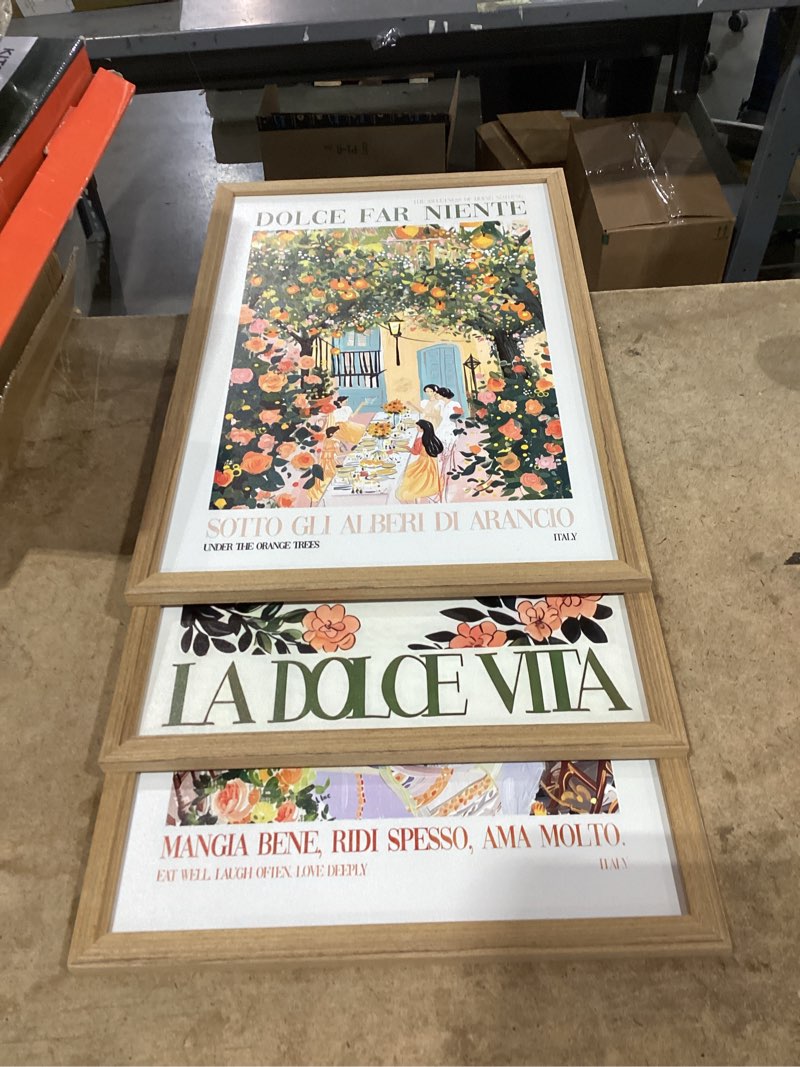 Condition photo showing New/Like New for ovczax italy travel wall art, mediterranean style wall decor set 24" x 16" italian kitchen wall decor with framed, amalfi coast wall art, suitable dining room and living room amalfi coast 24"l x 16"w