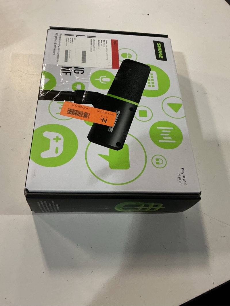 Condition photo showing New/Like New for shure mv6 gaming microphone, dynamic usb pc mic for video games & streaming - desktop stand, background noise cancellation, tap-to-mute & 3.5mm output for real-time headphone monitoring