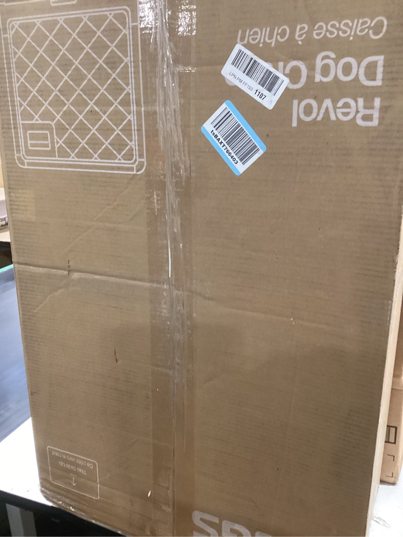 Condition photo showing Good Condition for DIGGS Revol Collapsible Dog Crate with Wheels - Premium Portable Dog Crate - Safe, Stylish, and Convenient Indoor Kennel (Smoke, Small) Small (28.5"L x 19.8"W x 20.6"H) Smoke