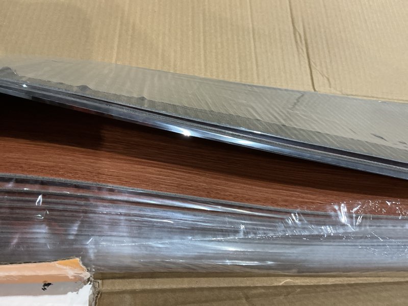 Condition photo showing Good Condition for peel and stick floor tile, 36 pcs 54 sq.ft waterproof wood grain luxury vinyl plank flooring, easy diy self adhesive vinyl floor for kitchen, living room, bedroom, rv, reddish brown cherry