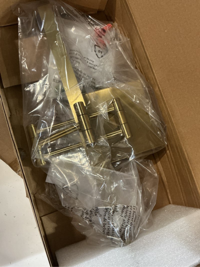Condition photo showing New/Like New for hard-wired picture light dimmable led picture lights for paintings 15.7" inch brass metal body wall pictures with adjustable gold swing arm art display lamps 7w 3000k warm white book light hard-wired brass-square base 15.7inch dimmable