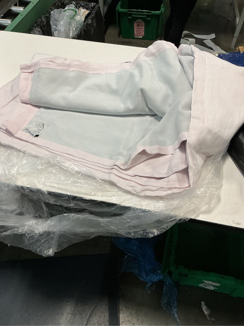 Condition photo showing Good Condition for quince european linen room darkening curtain- singel panel ( color vintage blush) 
