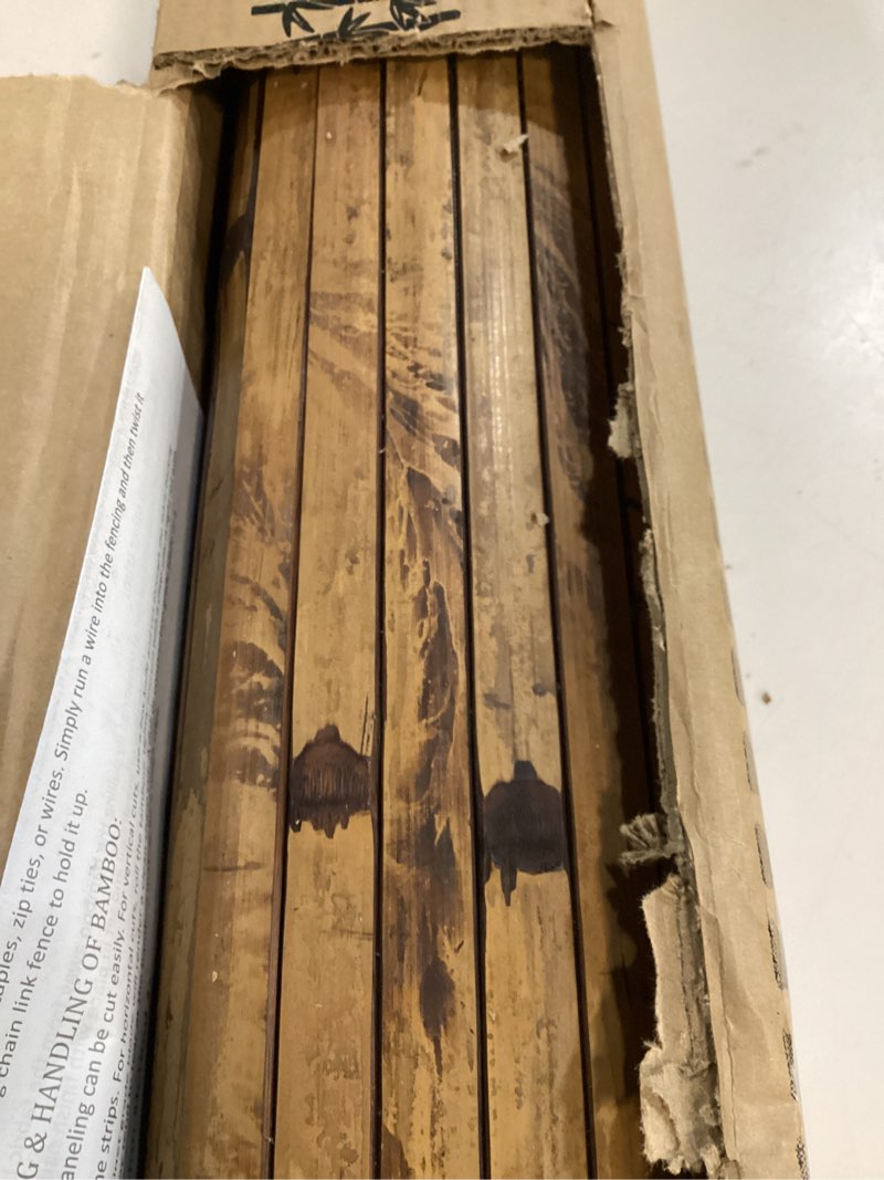 Condition photo showing Good Condition for art3d natural bamboo wall panel for interior wall decor, renewable pole wrap wainscoting paneling for wall ceiling furniture cabinet office, 48 x 96 inch - dark burned 1-48" x 96" dark burned