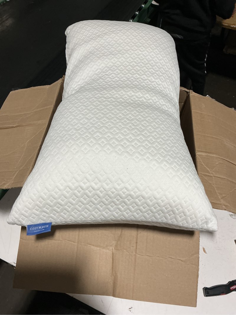 Condition photo showing Good Condition for Cosy House Collection Luxury Rayon Derived from Bamboo Shredded Memory Foam Pillow - Adjustable & Removable Fill - Cool & Breathable Cover with Zipper for Side, Back, & Stomach Sleepers (King) White King (Pack of 1)