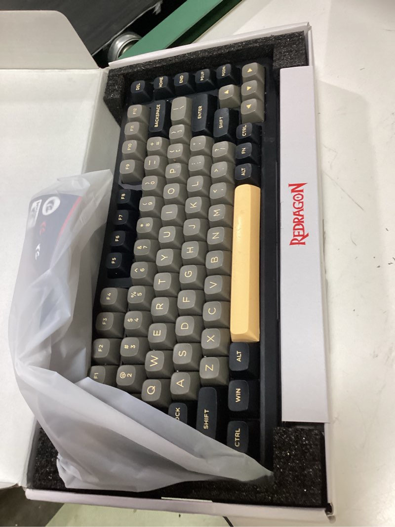 Condition photo showing Good Condition for redragon k738 wireless mechanical keyboard, gasket mounted rgb gaming keyboard, 3-mode (2.4g/bt/usb), pre-lubed linear switches, 75? layout, 82 keys hot swappable for pc/mac - black gold custom linear switches black gold