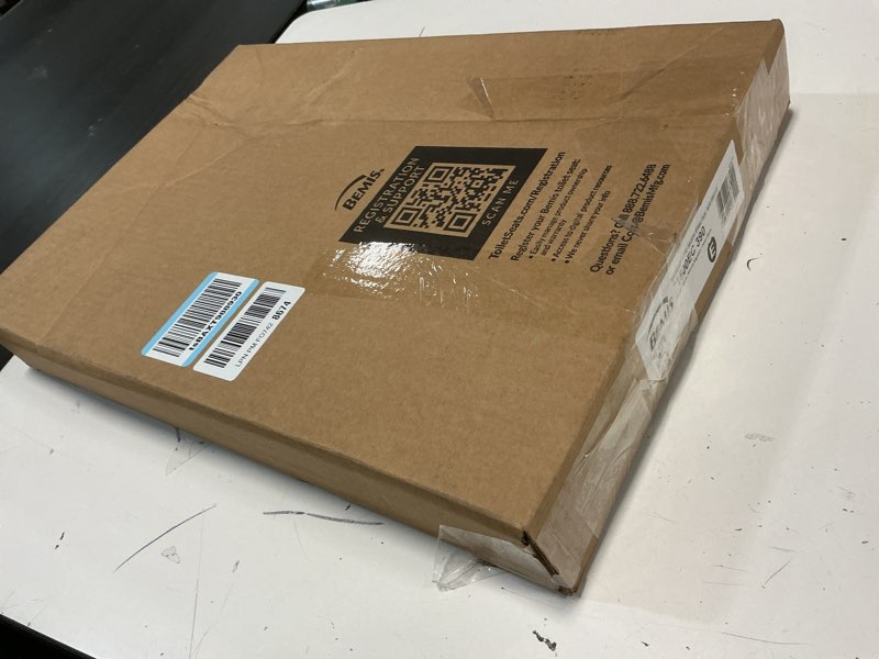 Condition photo showing New/Like New for bemis 1500ec 390 lift-off wood elongated toilet seat, cotton white (pack of 1)