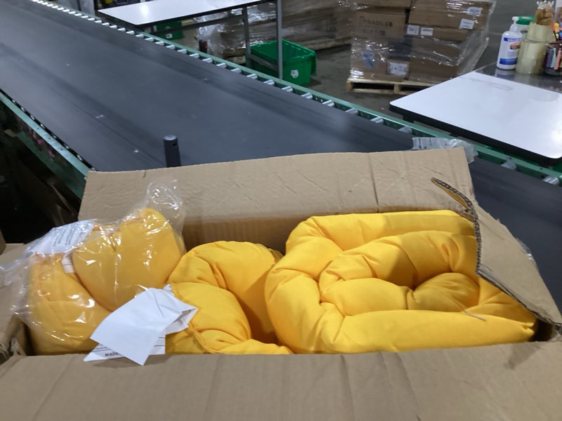 Condition photo showing New/Like New for wicker chair cushions of 3 pieces waterproof tufted outdoor seat cushions for patio furniture sofa settee couch,1 loveseat and 2 u-shaped cushions,yellow