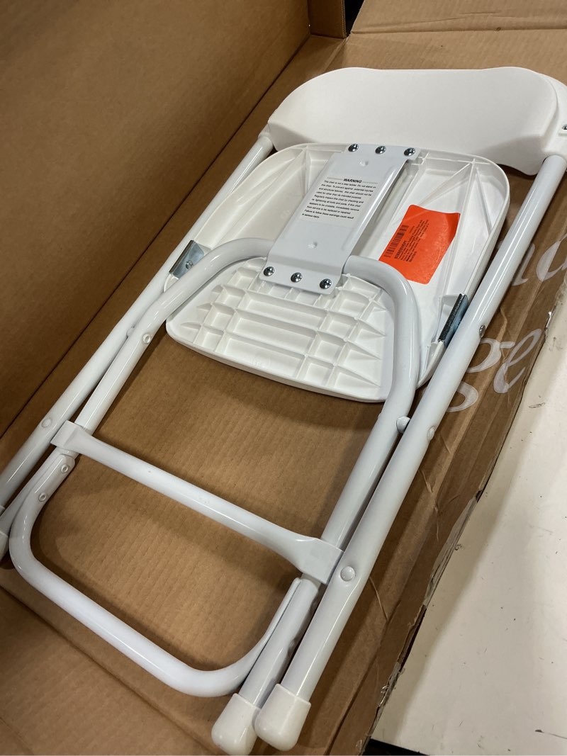 Condition photo showing Good Condition for tentandtable kids folding plastic chair with metal frame, lightweight stackable toddler chairs for classroom table desk parties events weddings and home use, white pack of 4 chairs