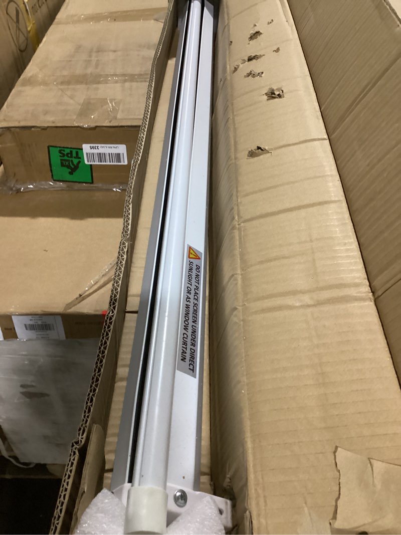 Condition photo showing As Is for Akia Screens 100 inch Projector Screen Pull Down Manual B 16:9 8K 4K HD 3D Ceiling Wall Mount White Portable Projection Screen Retractable Auto Locking for Indoor Movie Home Theater Office AK-M100H1 Manual B / 100-inch / 16:9