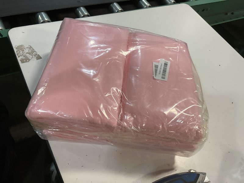 Condition photo showing New/Like New for 8 pack pink tablecloth 60x126 inch rectangle table cloth for 8 foot rectangle tables, wrinkle resistant washable polyester fabric rectangular cover for dining banquet wedding party pink 60 x 126 inch