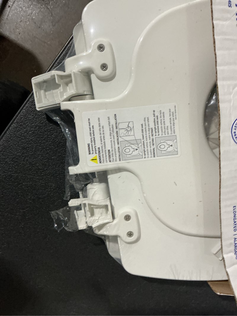Condition photo showing As Is for mayfair by bemis nextstep2 wood white elongated soft close toilet seat