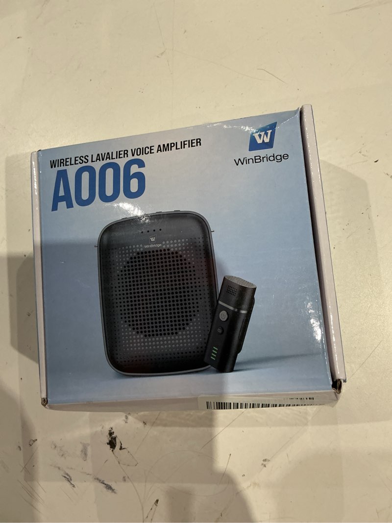Condition photo showing As Is for voice amplifier with wireless lapel microphone - personal megaphone for teachers, 15w portable mini bluetooth pa system and clip-on lavalier mic for classroom, speech, yoga, tour guide - a006