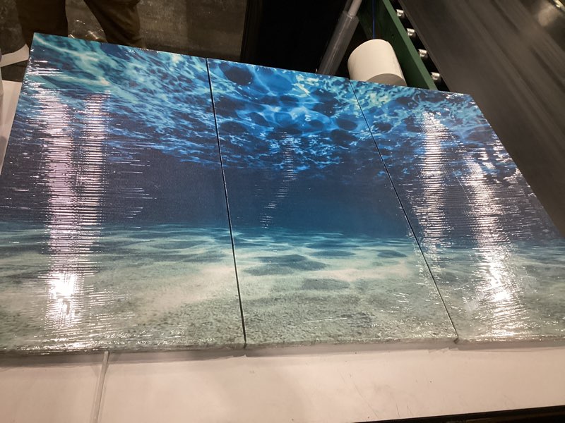 Condition photo showing New/Like New for 3 panel blue ocean sea wall art painting on canvas the pictures modern artwork for office home decor