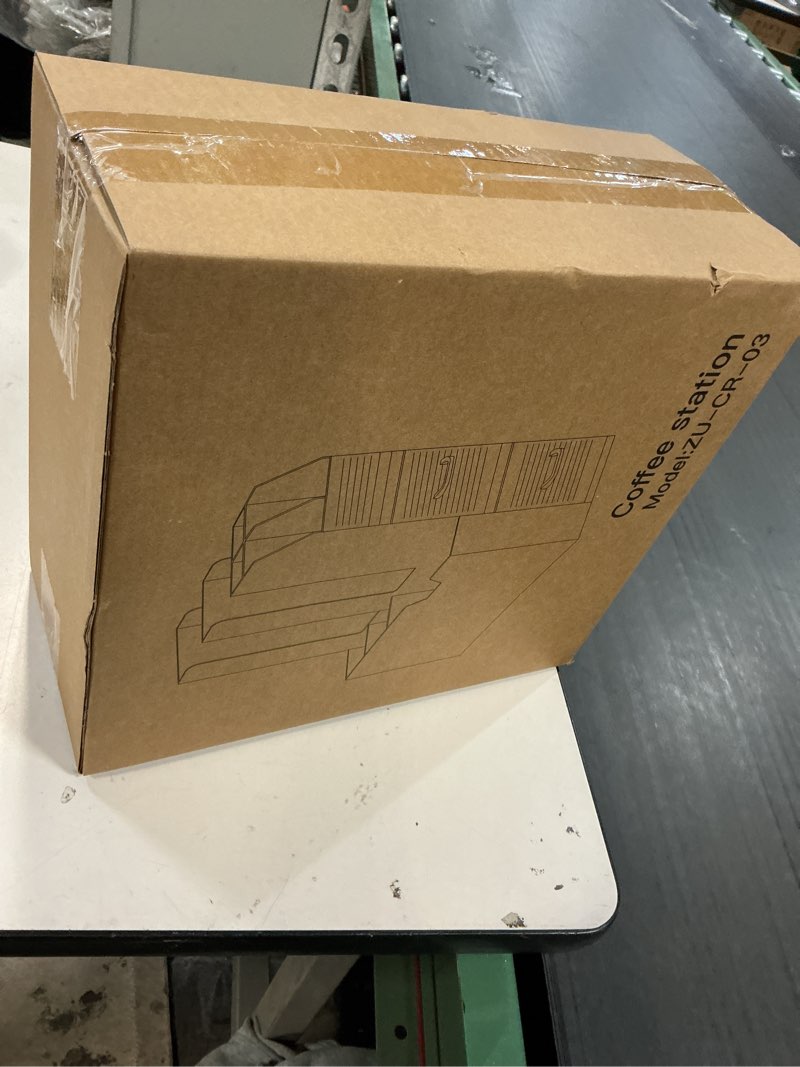 Condition photo showing New/Like New for 11-Compartment Coffee Station Organizer with 2 Drawers - coffee station organizer for countertop, Condiment Organizer for Breakrooms, Kitchens, or Home&Offices, Black