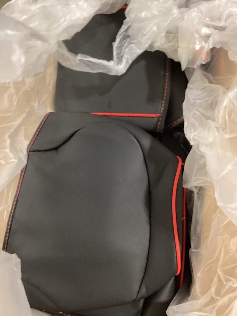 Condition photo showing Good Condition for grand highlander seat covers for toyota grand highlander 2026 2025 2024 8 seater, full set faux leather car seat cover replacement accessories - second row 40/60 split bench - black red 2024-2026 grand highlander 40/60 split (8) black red