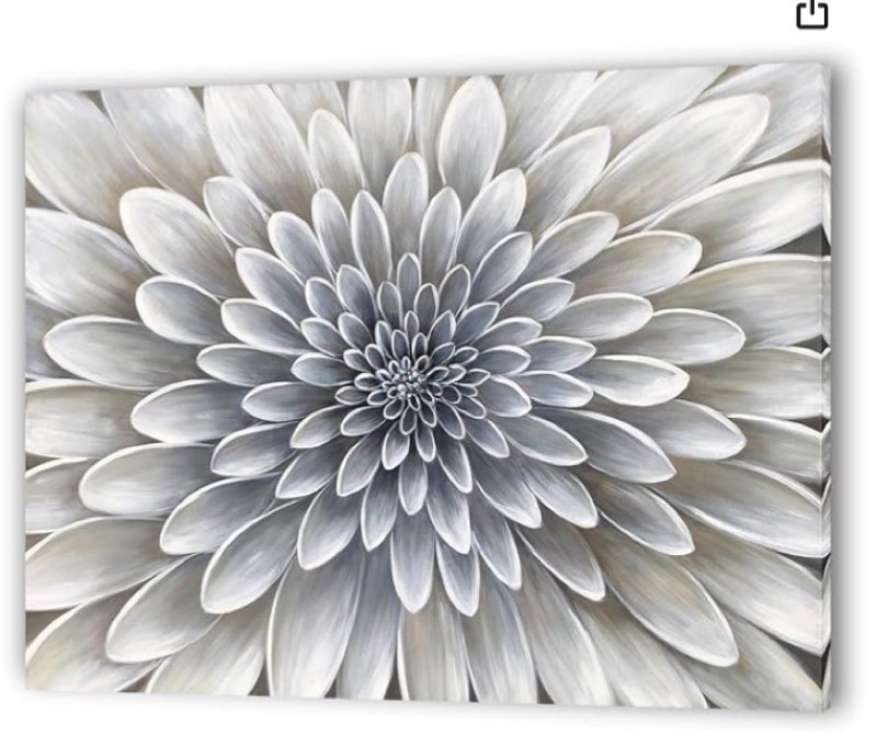 yihui arts white flower canvas wall art painting, floral canvas pictures aesthetic botanical artwork for bedroom living room bathroom decor 16”x24” (2 pieces)