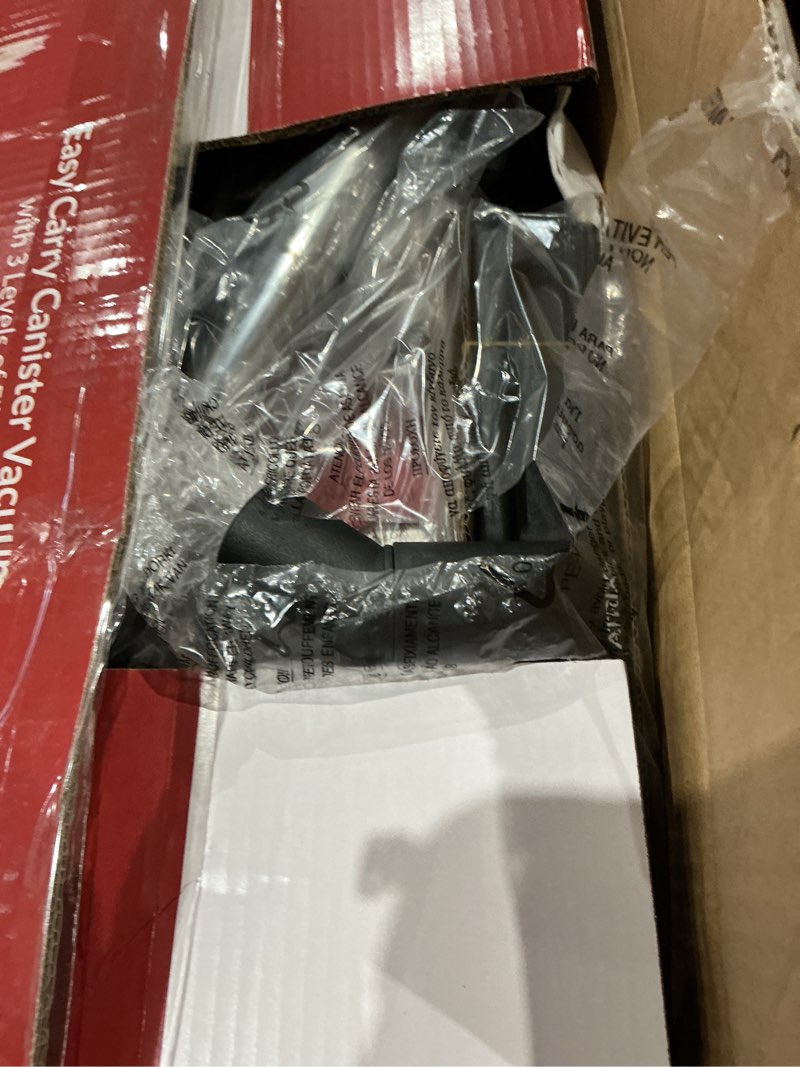 Condition photo showing As Is for ahsc-1 atrix lil red canister vacuum portable canister vacuum w/ 2 quart hepa filter & variable speed motor lil' red