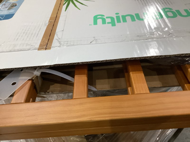Condition photo showing Good Condition for ingenuity the stairway 48w series, 30'-48' wide, 32" tall, baby gate for stairs with door, wood safety gate for doorways and stairways - oak wood