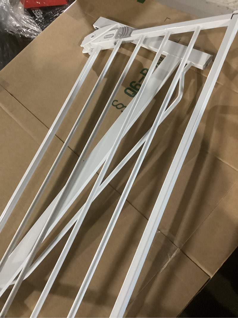 Condition photo showing Good Condition for regalo safety 38" baby gate for doorways & bottom of stairs, pressure mount design for babies, toddlers & pets, tested & safe for 30 years, american designed, american owned, white white 29-38.5"w x 30"h