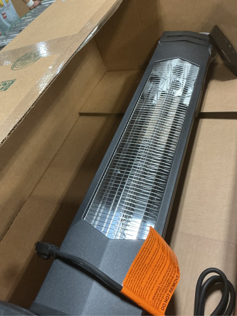 Condition photo showing Good Condition for 1500W Electric Patio Heater, 36inch Infrared Heater with Remote, IPX5 Waterproof Infrared Tower Space Heater, 2 Heat Levels, 12H Timers, Tip-Over & Overheat Protection for Garage, Indoor, Home