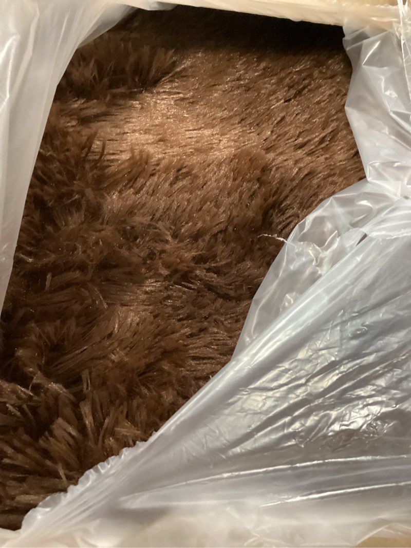 Condition photo showing Good Condition for Large Area Rugs for Living Room Bedroom, 5x7 Feet Brown Fluffy Shag Rugs, Ultra Soft Shaggy Plush Fuzzy Modern Indoor Throw Floor Carpet for Kids Girls Boys Dorm Nursery Home Decor Aesthetic 5' x 7' (Rectangular) Brown