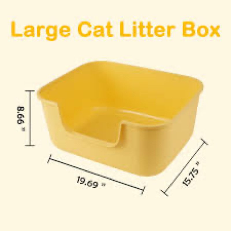 looptime large cat litter box with high sides,cat boxes for indoor cats,cat litter pan for kitty,lit