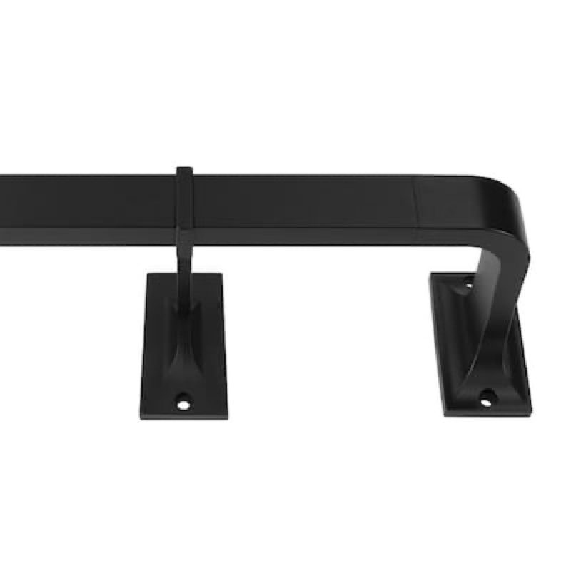 Origin 21 72-in to 144-in Matte Black Iron Corner with Finials