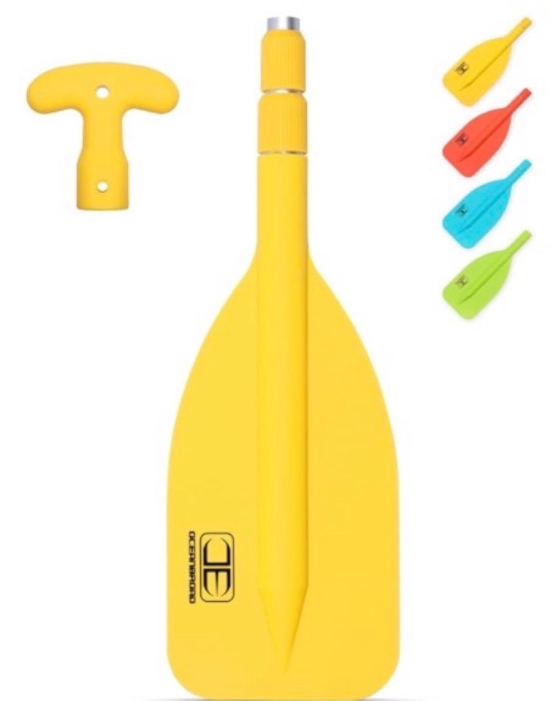 oceanbroad telescoping emergency paddle 21''-42''/26''-54'' aluminium shaft for kayaing boating canoeing river tubing blue 21''-42''(1-pack) yeloow